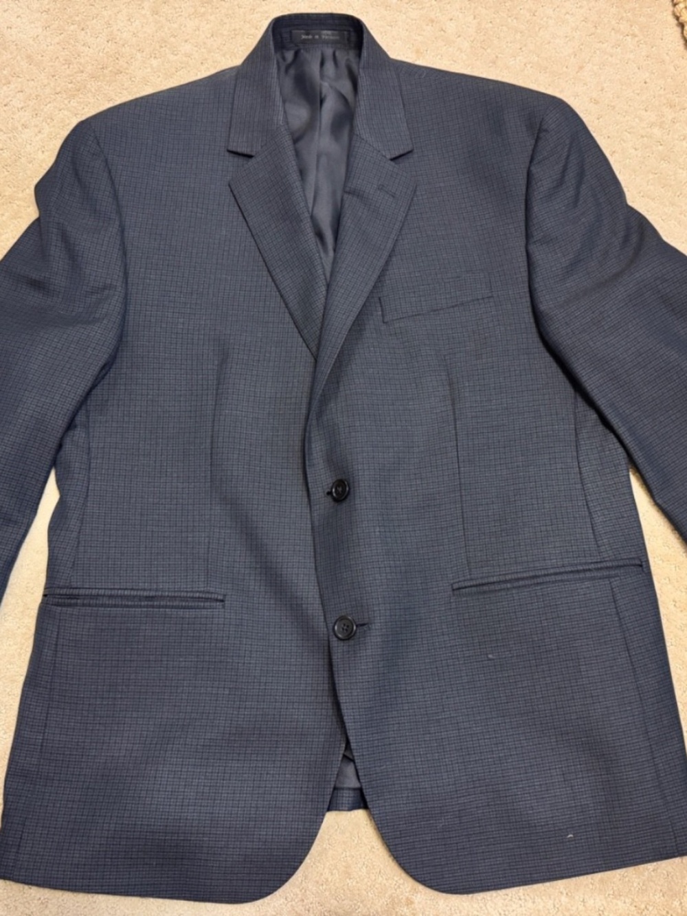 Michael Kors Blazer Mens 42S Blue Plaid Polyester Sport Coat 2 Button Jacket